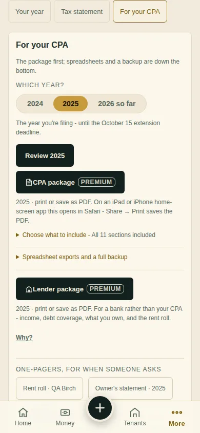 For your CPA with the CPA package button
