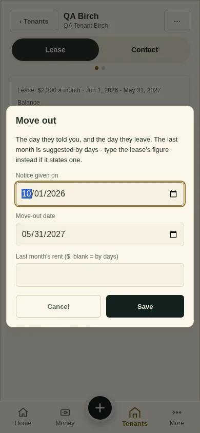 The Move out window